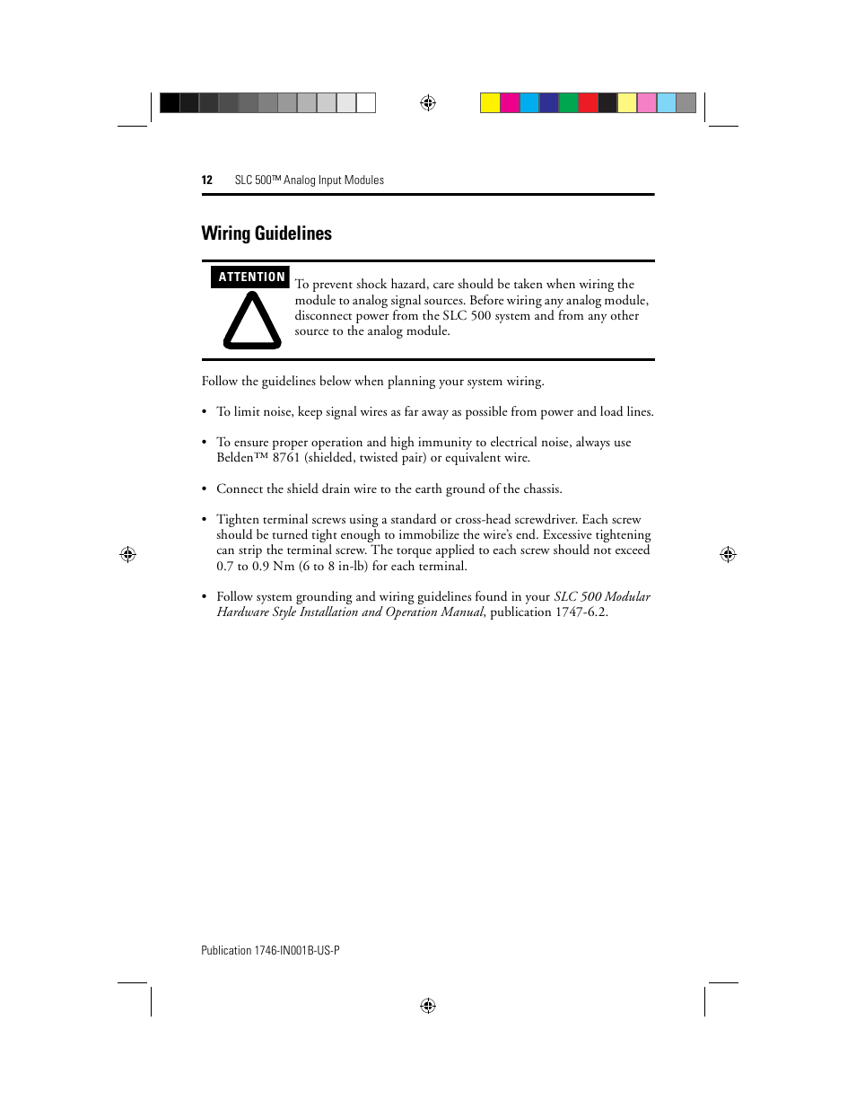 Wiring guidelines | Rockwell Automation 1746-NI16V SLC 500 Analog I/O Modules User Manual | Page 12 / 20