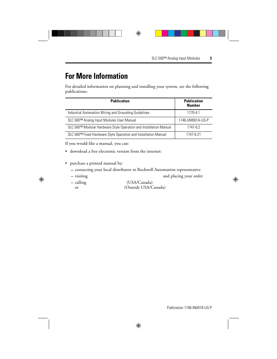 For more information | Rockwell Automation 1746-NI16V SLC 500 Analog I/O Modules User Manual | Page 3 / 20