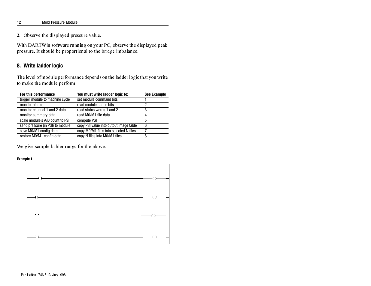 Write ladder logic | Rockwell Automation 1746-MPM INSTALL INSTRUC MOLD PRESSURE User Manual | Page 12 / 24