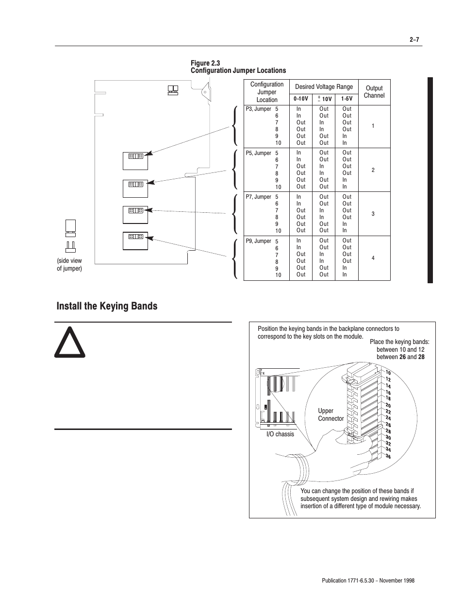 Install the keying bands, Insert or remove keys with your fingers | Rockwell Automation 1771-OFE/B Analog Output Module User Manual User Manual | Page 21 / 84
