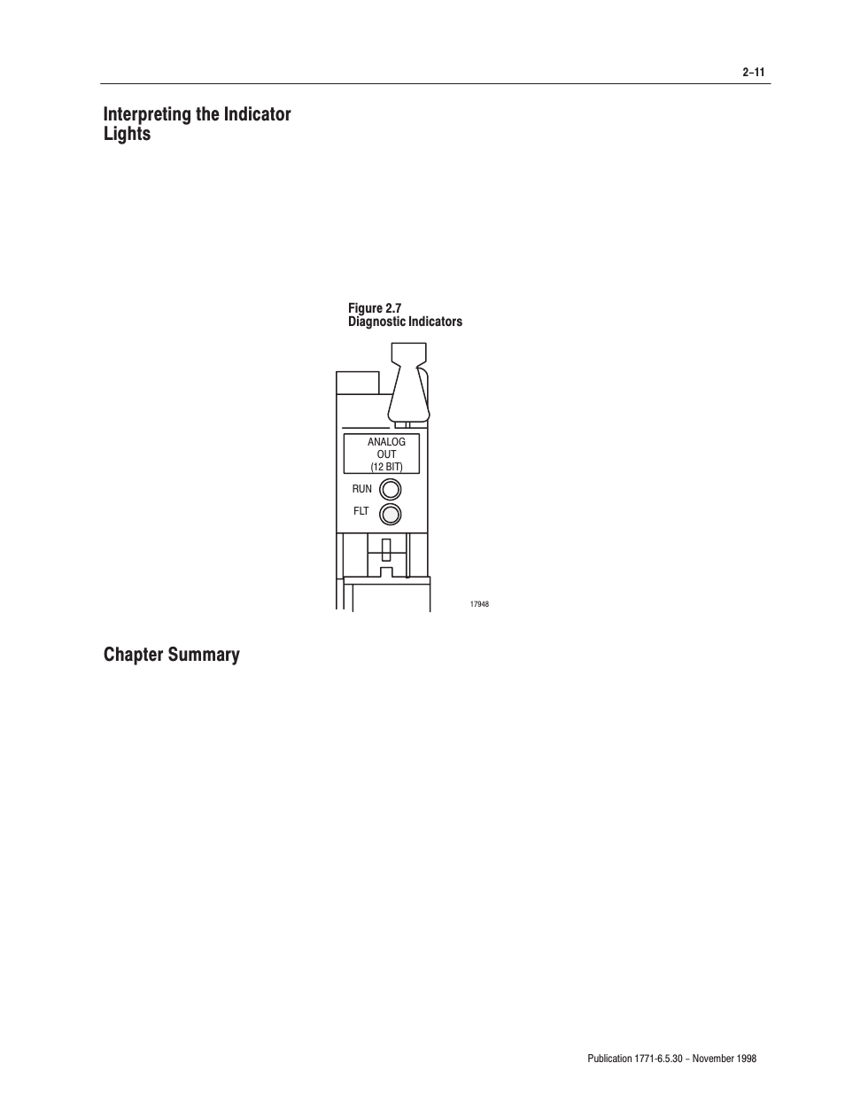 Interpreting the indicator lights chapter summary | Rockwell Automation 1771-OFE/B Analog Output Module User Manual User Manual | Page 25 / 84