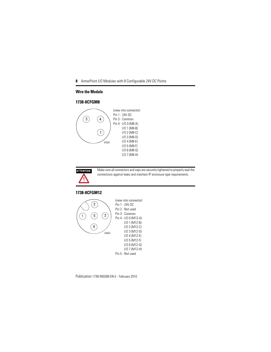 Wire the module | Rockwell Automation 1738-8CFGM23 ArmorPoint Module with Configurable 24V DC Points User Manual | Page 8 / 20