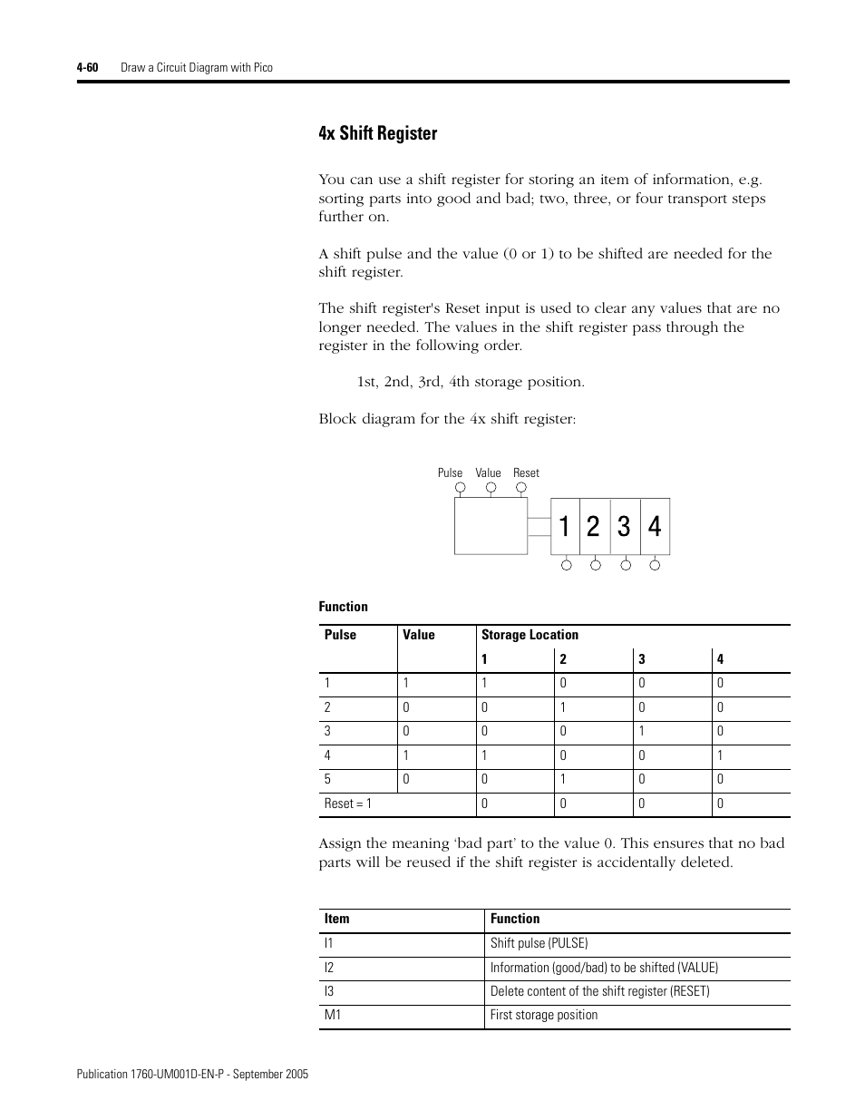 4x shift register | Rockwell Automation 1760-xxxx Pico Controller User Manual User Manual | Page 120 / 218