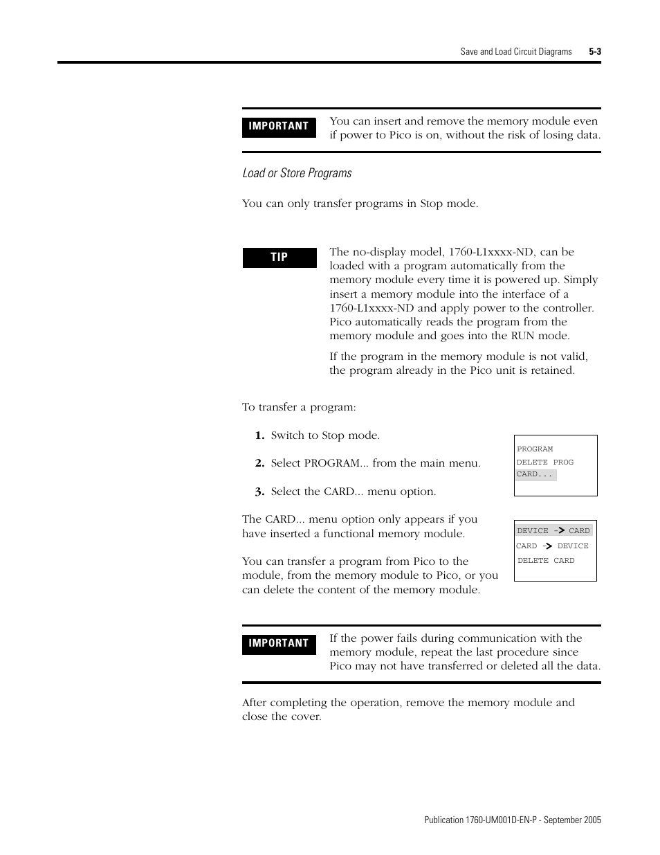 Rockwell Automation 1760-xxxx Pico Controller User Manual User Manual | Page 127 / 218