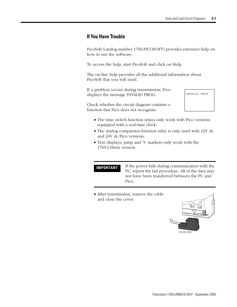 If you have trouble | Rockwell Automation 1760-xxxx Pico Controller User Manual User Manual | Page 131 / 218