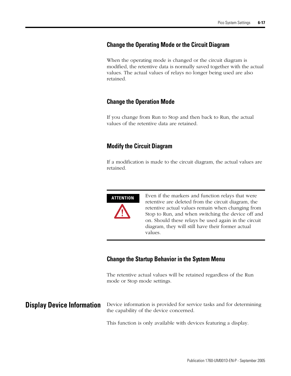 Display device information, Display device information -17 | Rockwell Automation 1760-xxxx Pico Controller User Manual User Manual | Page 149 / 218