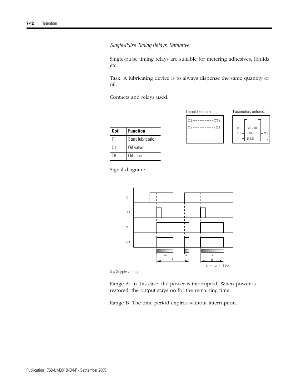 Single-pulse timing relays, retentive | Rockwell Automation 1760-xxxx Pico Controller User Manual User Manual | Page 162 / 218