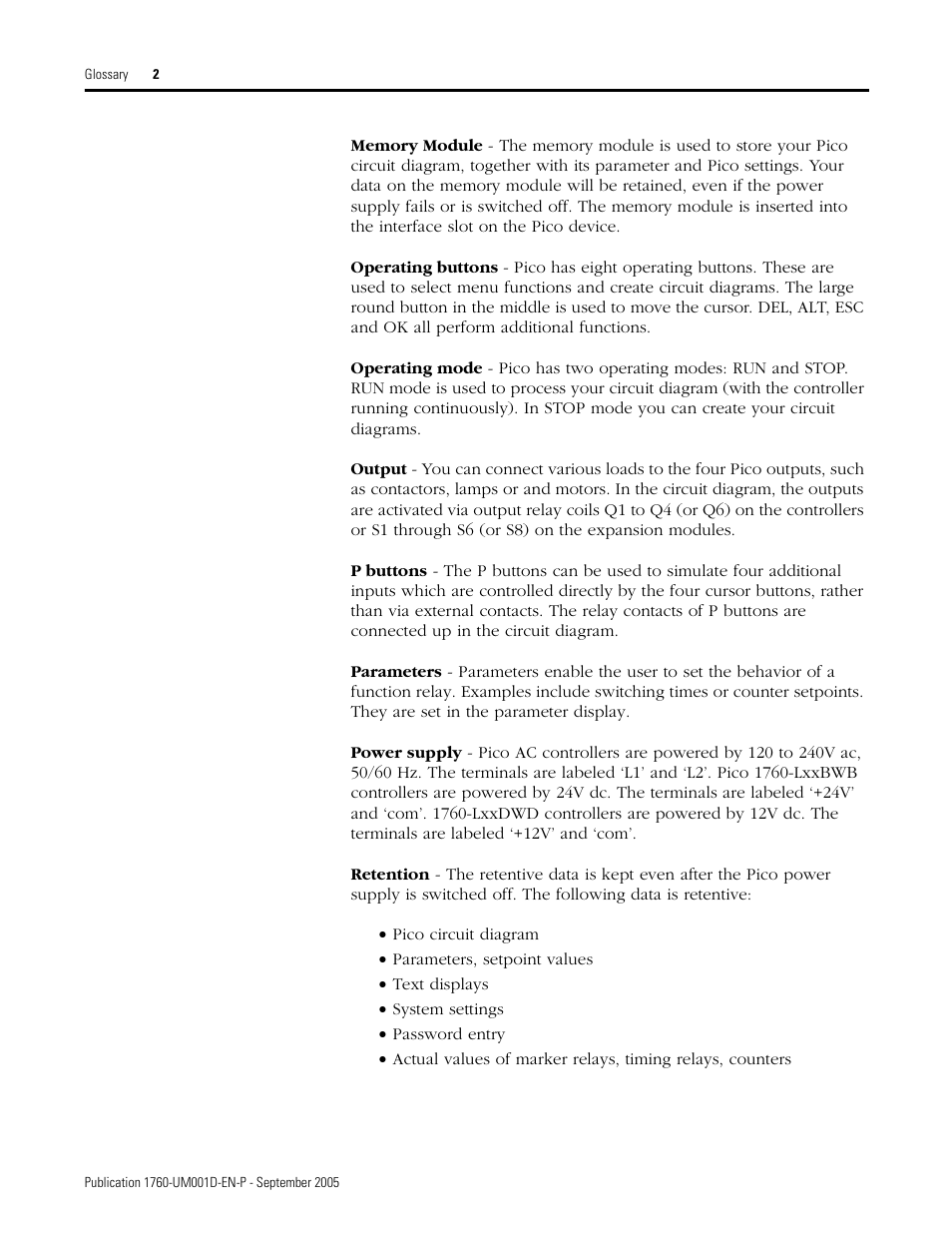 Rockwell Automation 1760-xxxx Pico Controller User Manual User Manual | Page 210 / 218