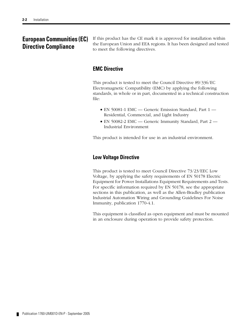 European communities (ec) directive compliance, European communities (ec) directive compliance -2 | Rockwell Automation 1760-xxxx Pico Controller User Manual User Manual | Page 26 / 218