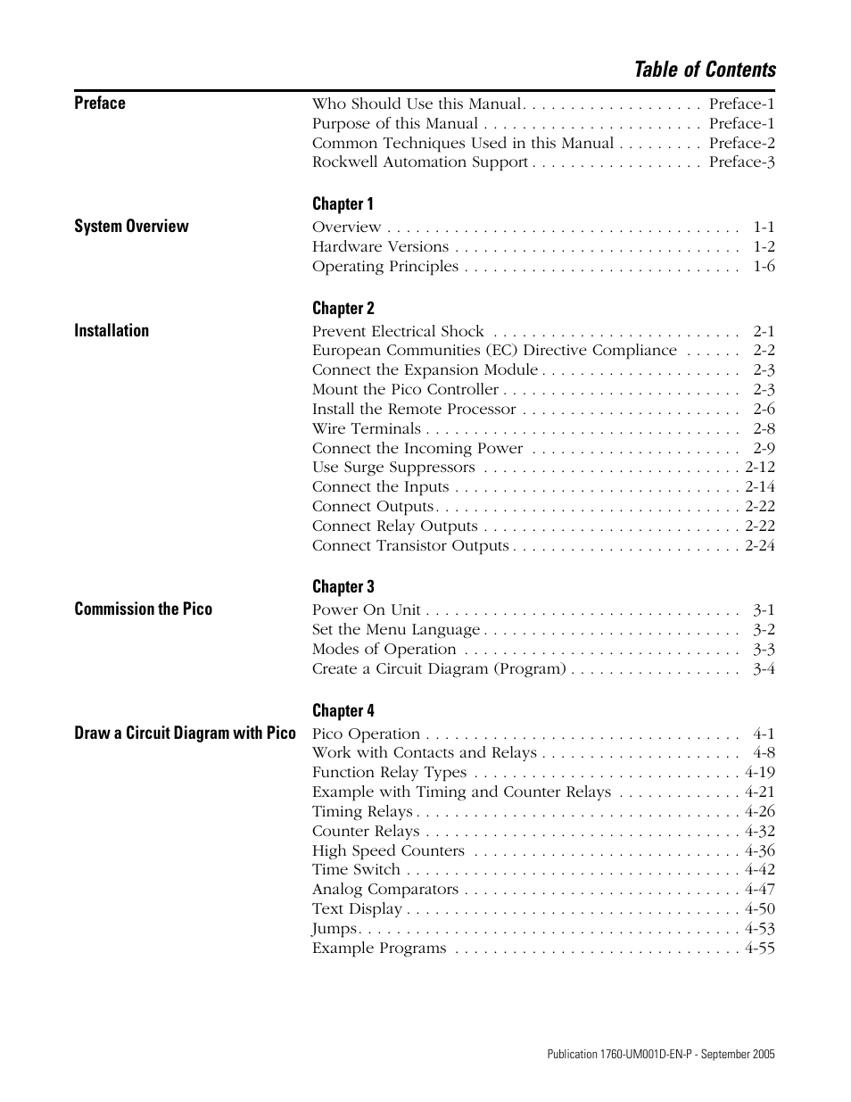 Rockwell Automation 1760-xxxx Pico Controller User Manual User Manual | Page 5 / 218