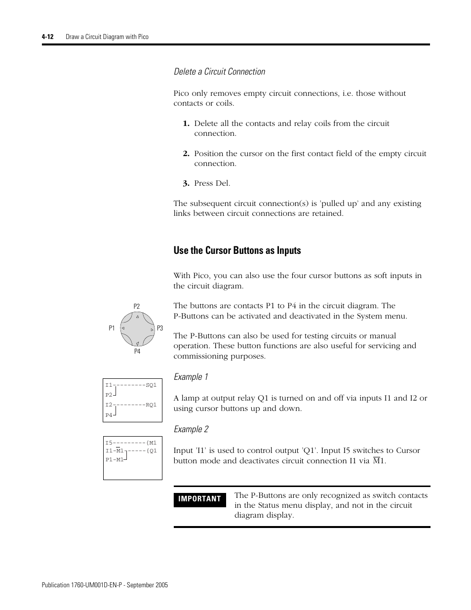 Use the cursor buttons as inputs | Rockwell Automation 1760-xxxx Pico Controller User Manual User Manual | Page 72 / 218