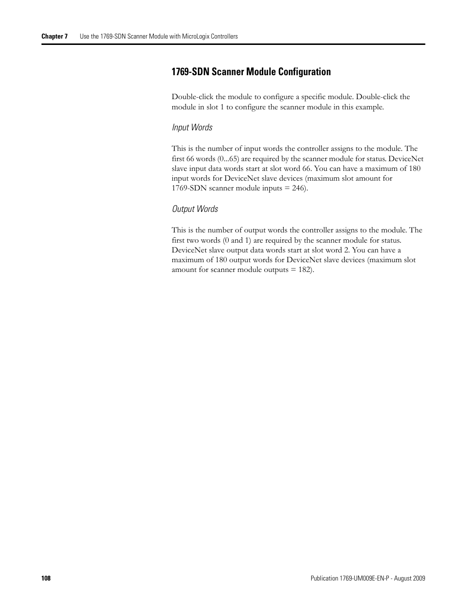 1769-sdn scanner module configuration | Rockwell Automation 1769-SDN Compact I/O DeviceNet Scanner Module User Manual User Manual | Page 108 / 156