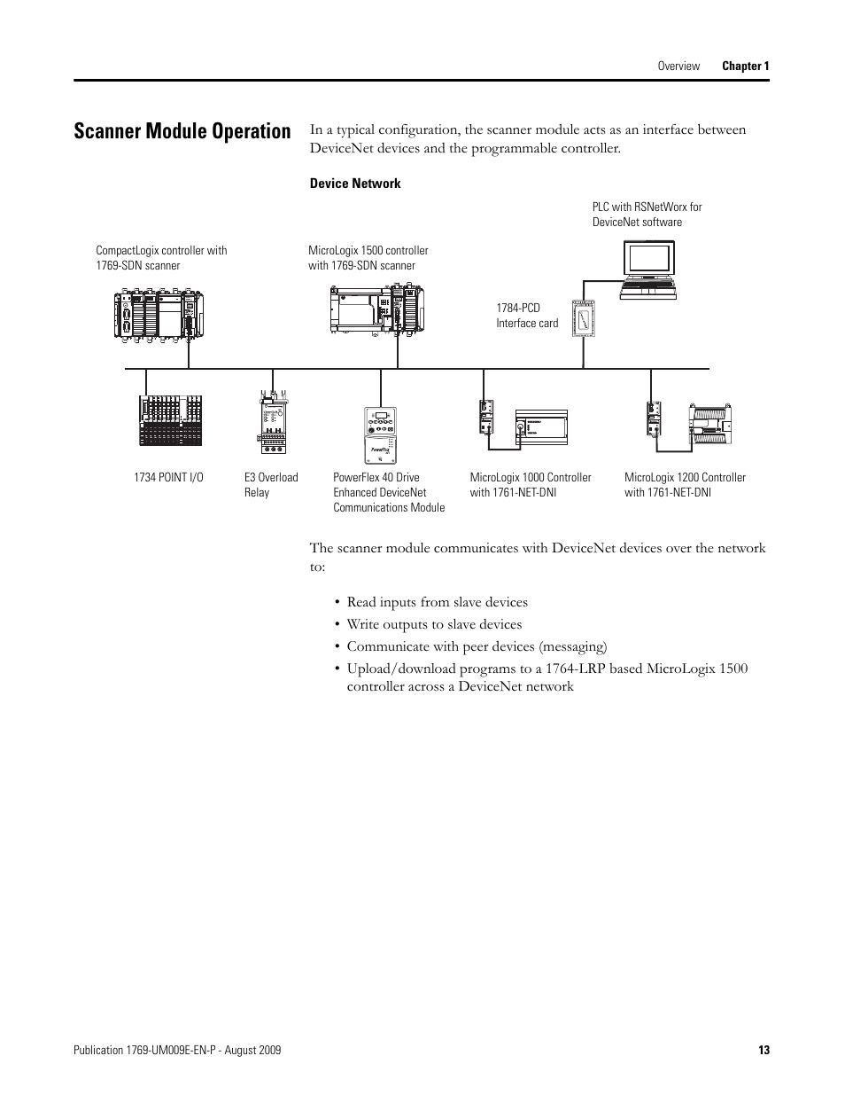 Scanner module operation | Rockwell Automation 1769-SDN Compact I/O DeviceNet Scanner Module User Manual User Manual | Page 13 / 156