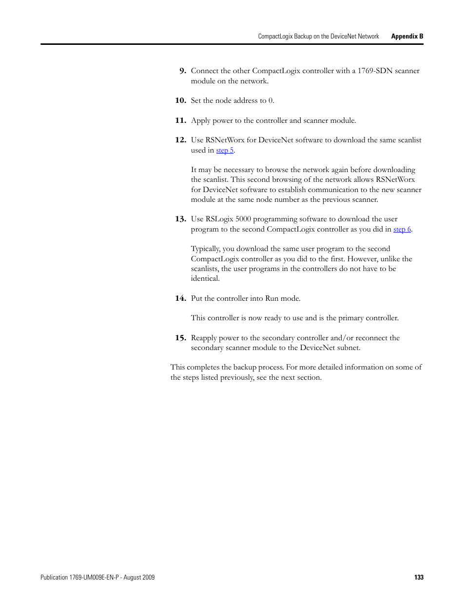Rockwell Automation 1769-SDN Compact I/O DeviceNet Scanner Module User Manual User Manual | Page 133 / 156