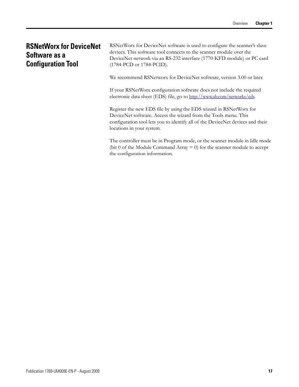 Rockwell Automation 1769-SDN Compact I/O DeviceNet Scanner Module User Manual User Manual | Page 17 / 156