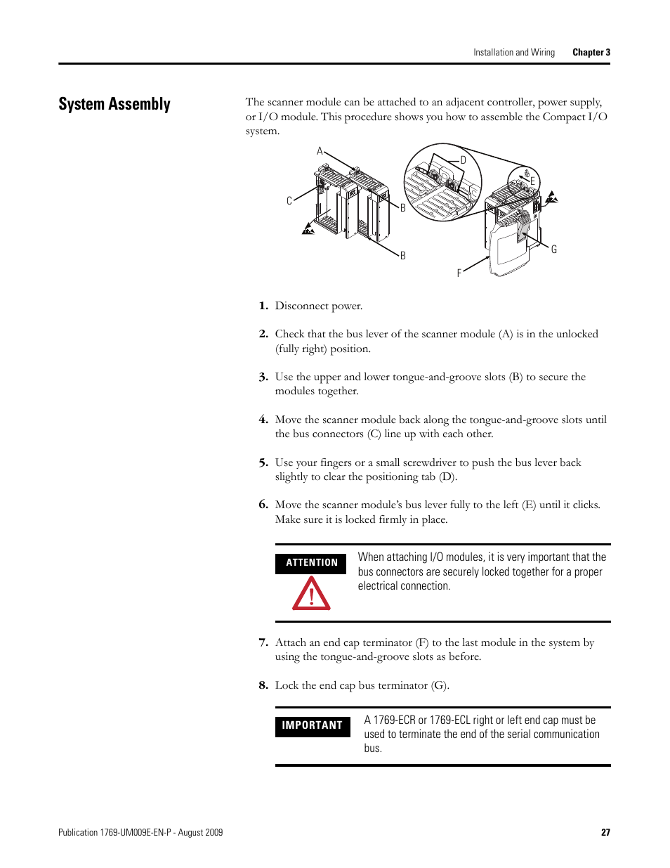 System assembly | Rockwell Automation 1769-SDN Compact I/O DeviceNet Scanner Module User Manual User Manual | Page 27 / 156