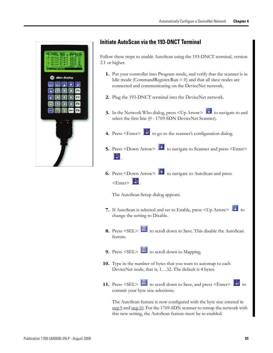 Initiate autoscan via the 193-dnct terminal | Rockwell Automation 1769-SDN Compact I/O DeviceNet Scanner Module User Manual User Manual | Page 51 / 156