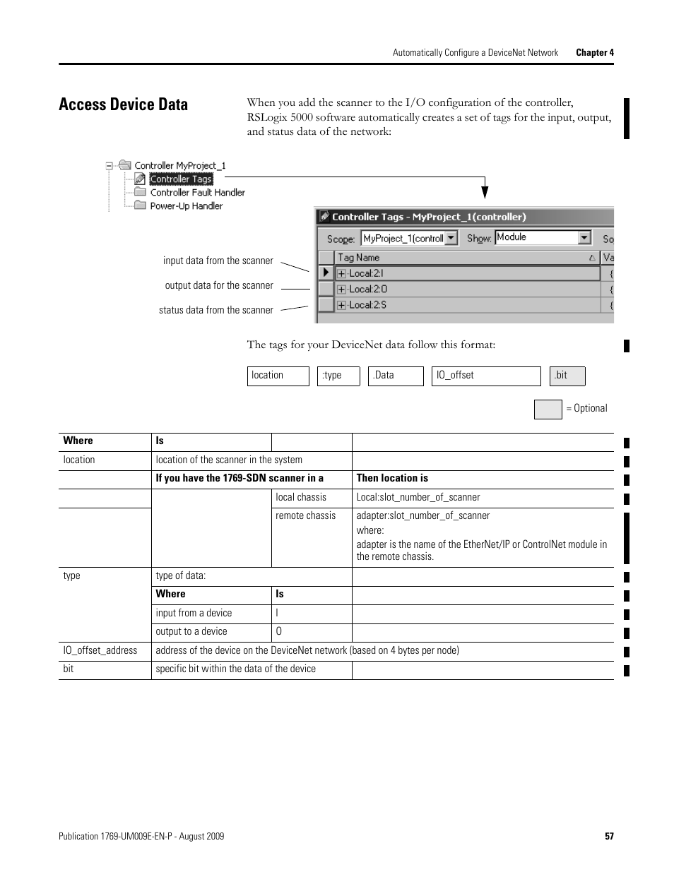Access device data | Rockwell Automation 1769-SDN Compact I/O DeviceNet Scanner Module User Manual User Manual | Page 57 / 156