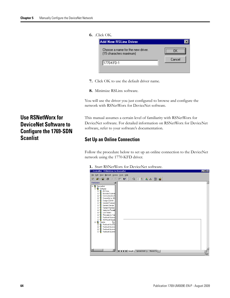 Set up an online connection | Rockwell Automation 1769-SDN Compact I/O DeviceNet Scanner Module User Manual User Manual | Page 64 / 156