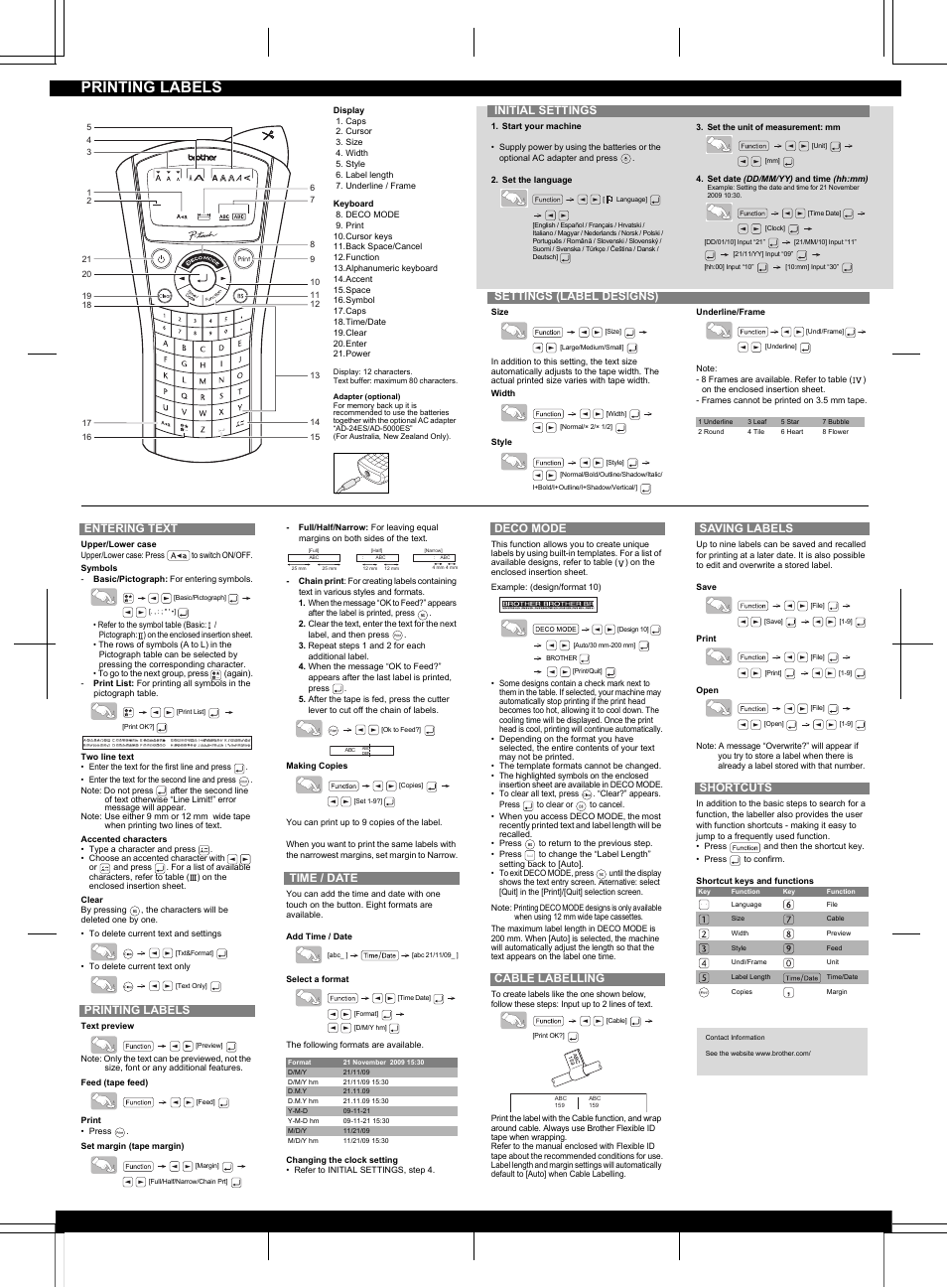Printing labels | Brother P-TOUCH PT-1090 User Manual | Page 2 / 2