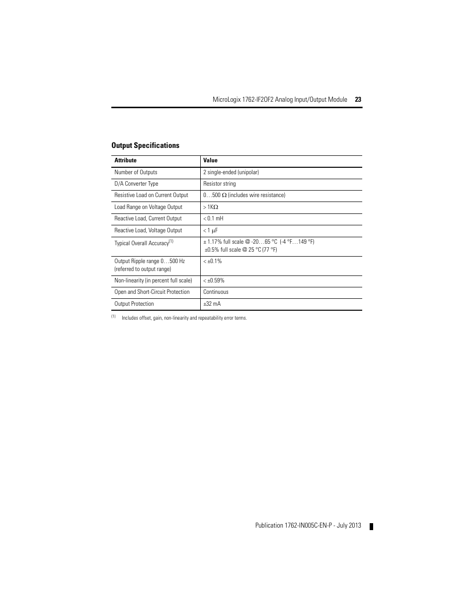 Rockwell Automation 1762-IF2OF2 MicroLogix Analog Input/Output Module User Manual | Page 23 / 28