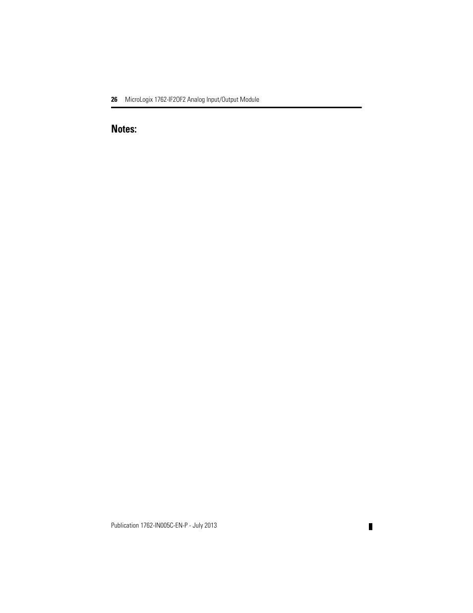 Rockwell Automation 1762-IF2OF2 MicroLogix Analog Input/Output Module User Manual | Page 26 / 28