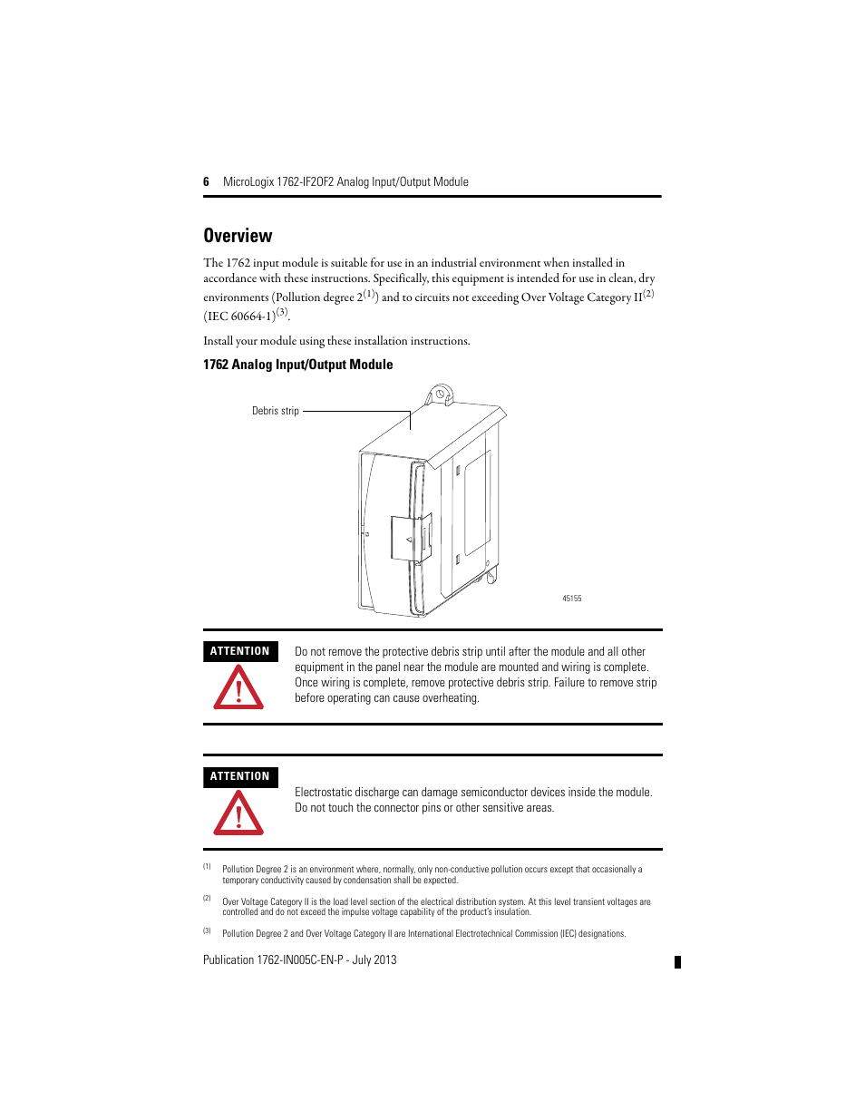 Overview | Rockwell Automation 1762-IF2OF2 MicroLogix Analog Input/Output Module User Manual | Page 6 / 28