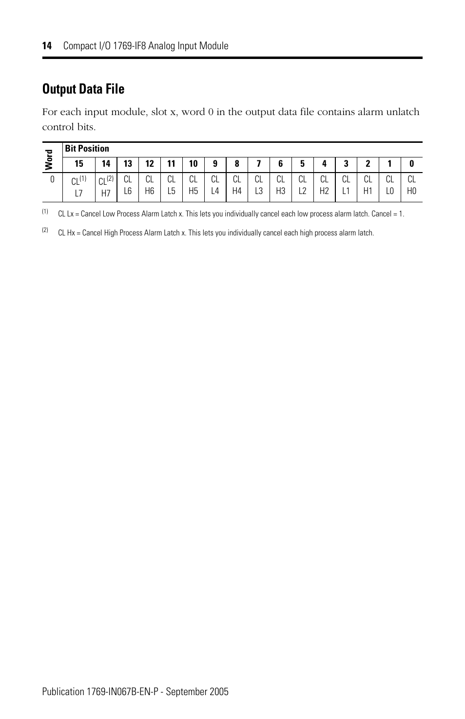 Output data file | Rockwell Automation 1769-IF8 Compact 1769-IF8 Analog Input Module User Manual | Page 14 / 32