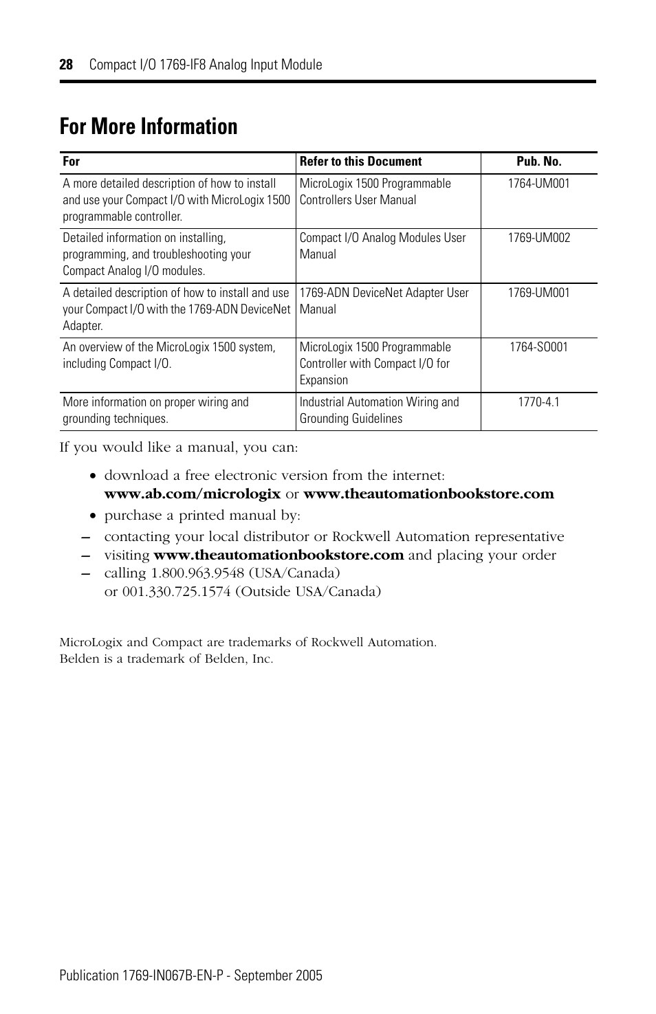 For more information | Rockwell Automation 1769-IF8 Compact 1769-IF8 Analog Input Module User Manual | Page 28 / 32