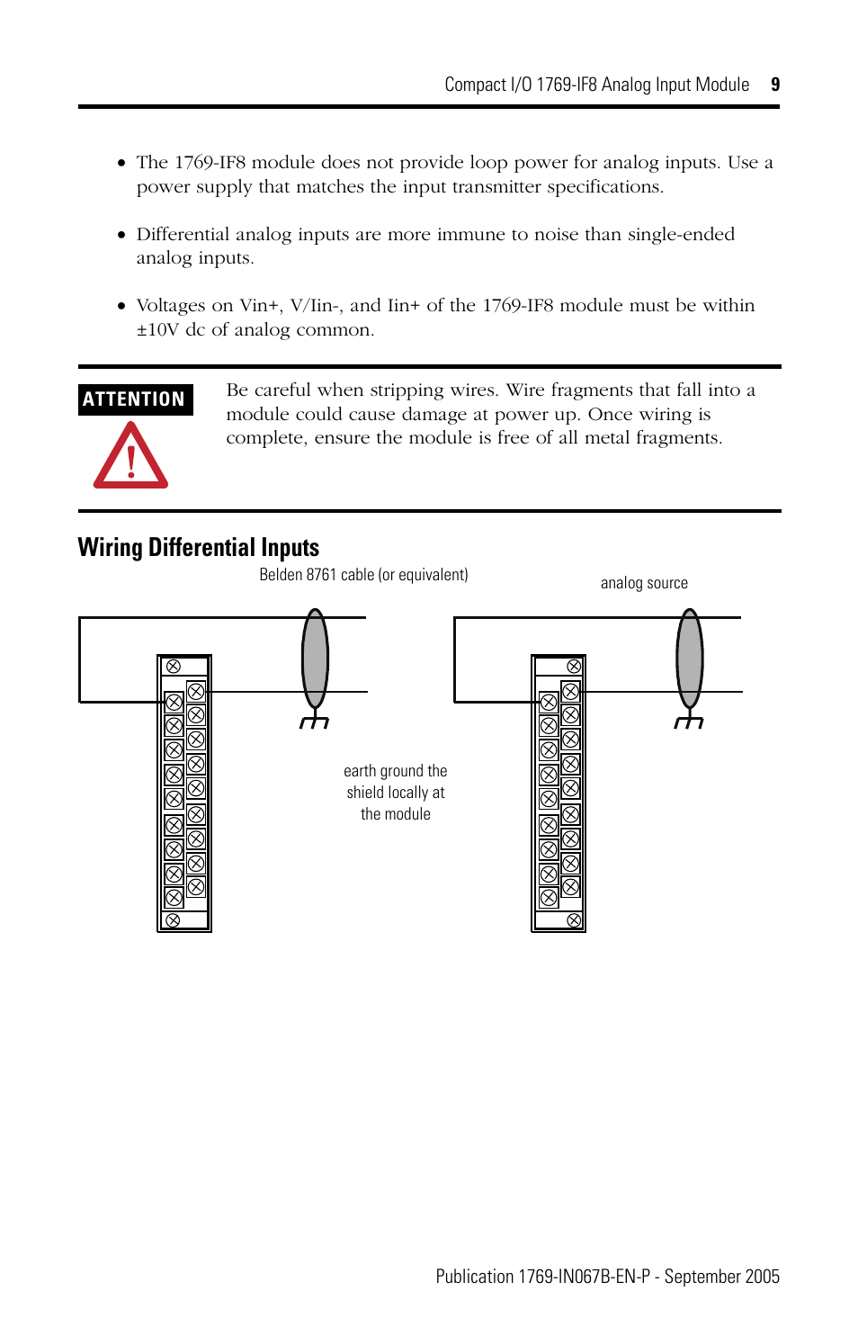 Wiring differential inputs | Rockwell Automation 1769-IF8 Compact 1769-IF8 Analog Input Module User Manual | Page 9 / 32