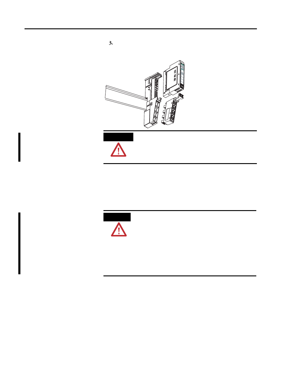 Install the module, Attention, Warning | Rockwell Automation 1734-VHSC24 Very High-Speed Counter Modules User Manual User Manual | Page 26 / 74