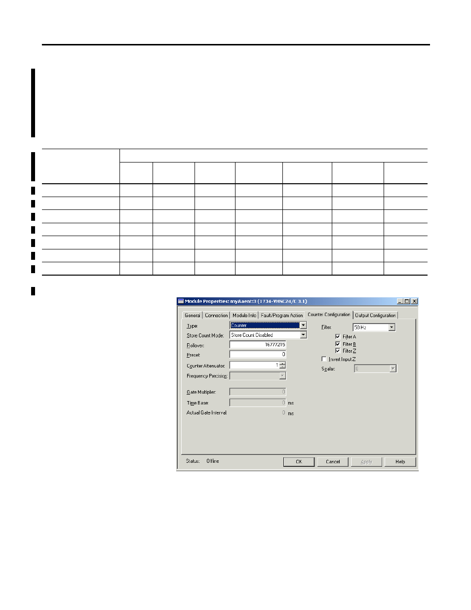 Work with the counter configuration dialog | Rockwell Automation 1734-VHSC24 Very High-Speed Counter Modules User Manual User Manual | Page 64 / 74