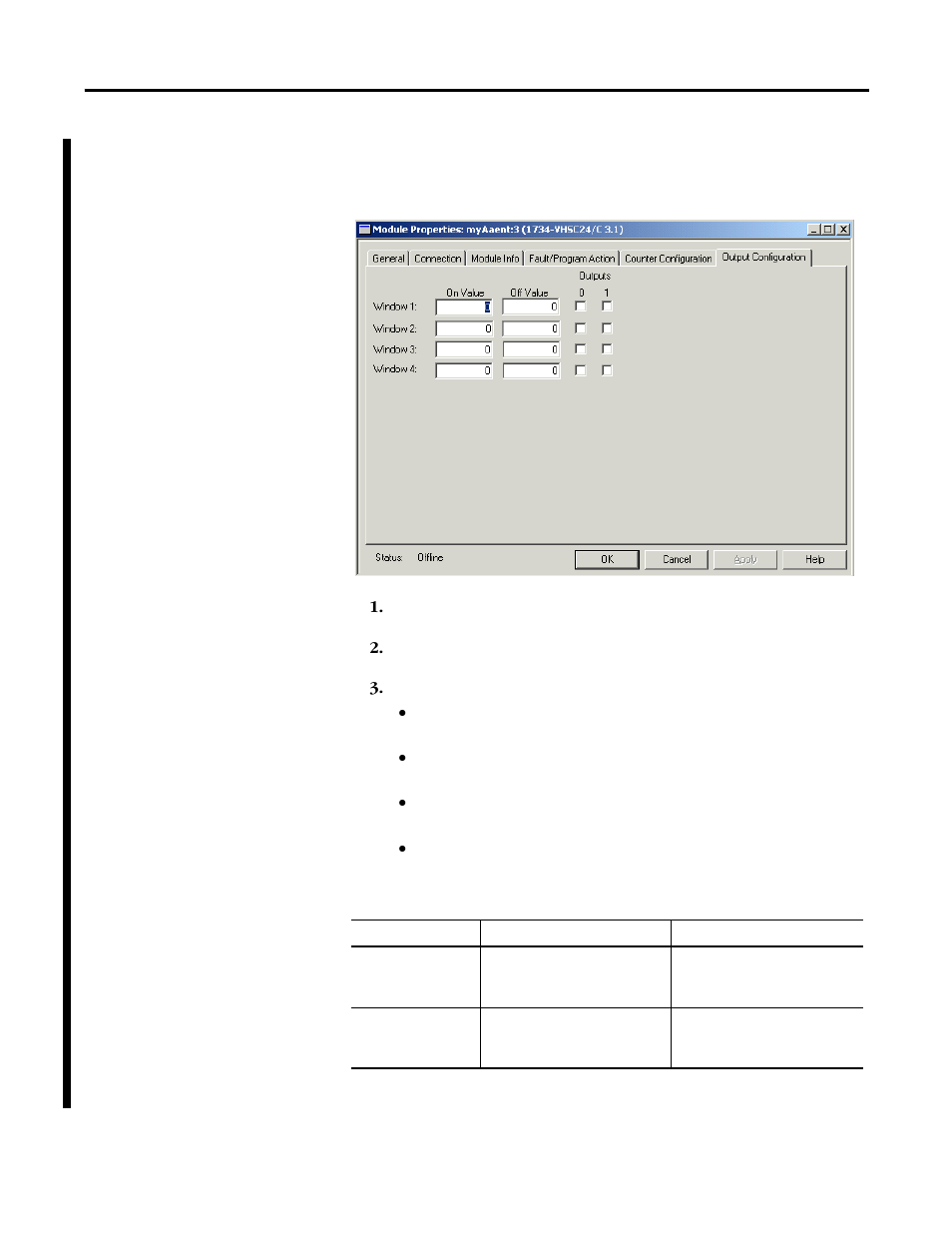 Work with the output configuration dialog | Rockwell Automation 1734-VHSC24 Very High-Speed Counter Modules User Manual User Manual | Page 68 / 74