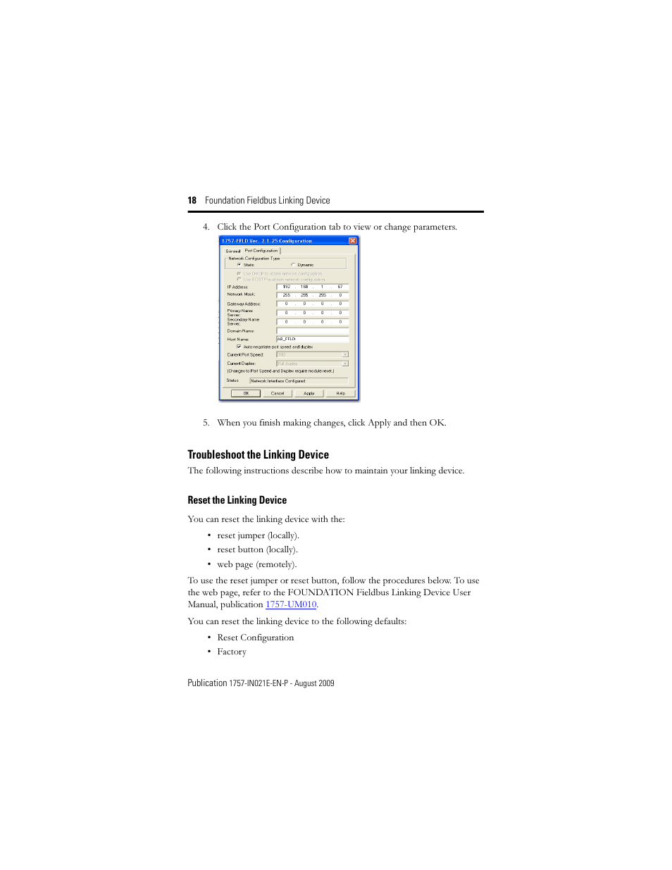 Troubleshoot the linking device | Rockwell Automation 1757-FFLD4 Foundation Fieldbus Linking Device Installation Instructions User Manual | Page 18 / 28