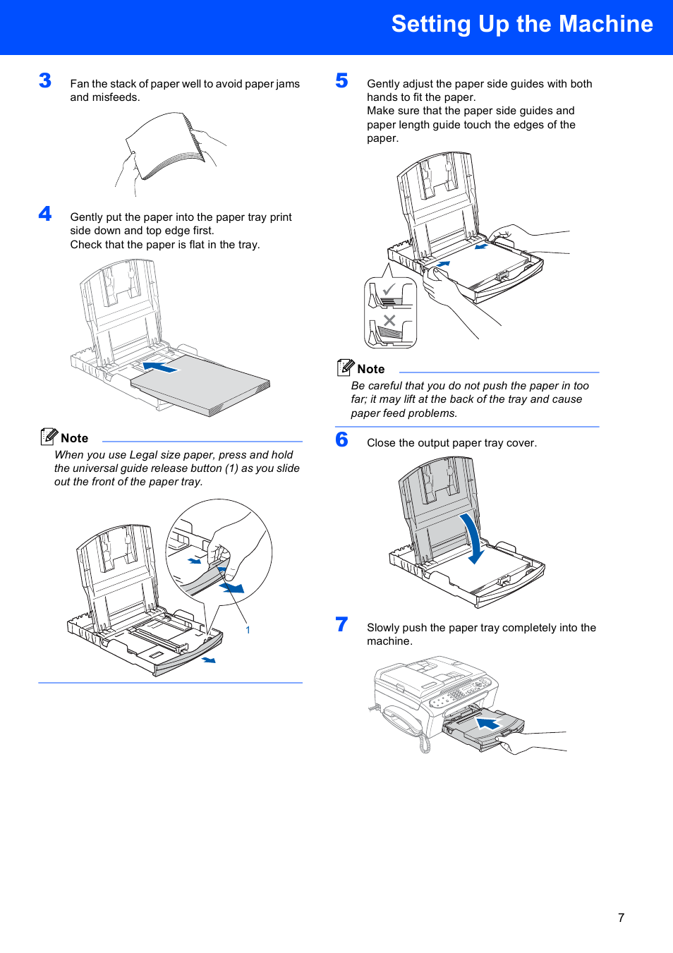 Setting up the machine | Brother FAX-2580C User Manual | Page 9 / 22