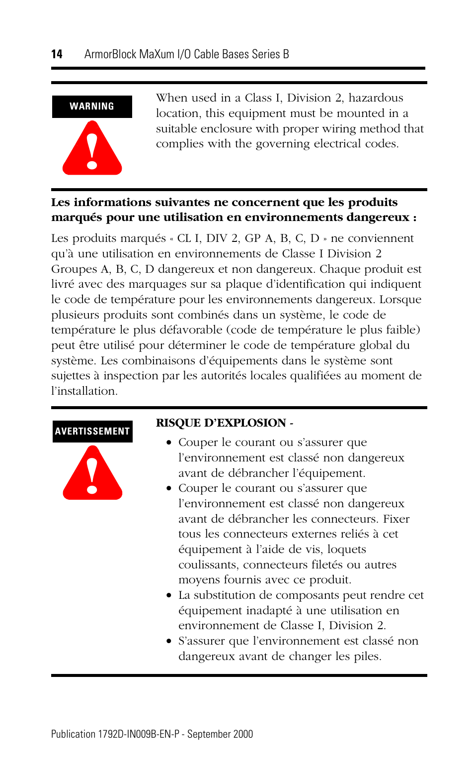 Rockwell Automation 1792D-CBXXX ArmorBlock MaXum I/O Cable Bases Series B User Manual | Page 14 / 16