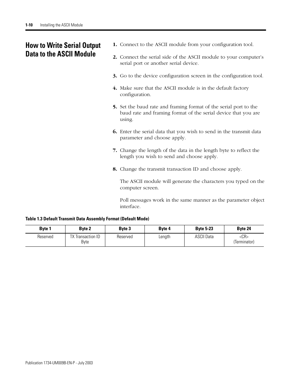 Rockwell Automation 1734-485ASC POINT I/O ASCII User Manual User Manual | Page 20 / 76