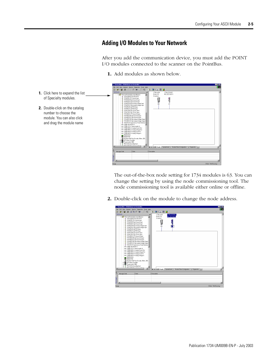 Adding i/o modules to your network -5, Adding i/o modules to your network | Rockwell Automation 1734-485ASC POINT I/O ASCII User Manual User Manual | Page 31 / 76