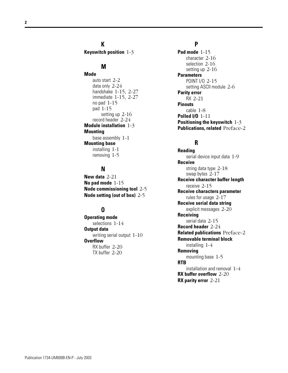 Rockwell Automation 1734-485ASC POINT I/O ASCII User Manual User Manual | Page 70 / 76
