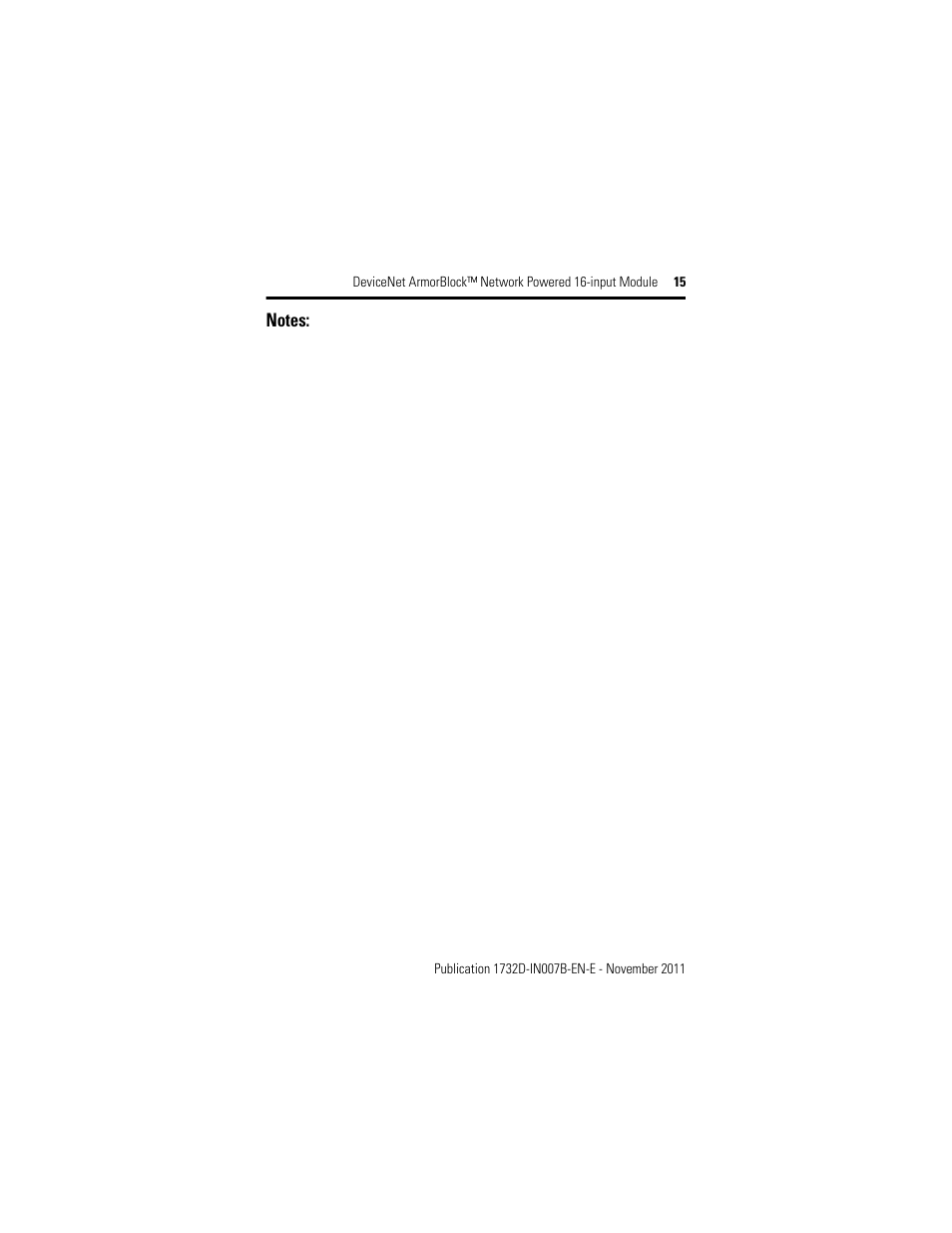 Rockwell Automation 1732D-IBDPM12MND DeviceNet ArmorBlock Network Powered 16-Input Module, Series A I.I. User Manual | Page 15 / 16