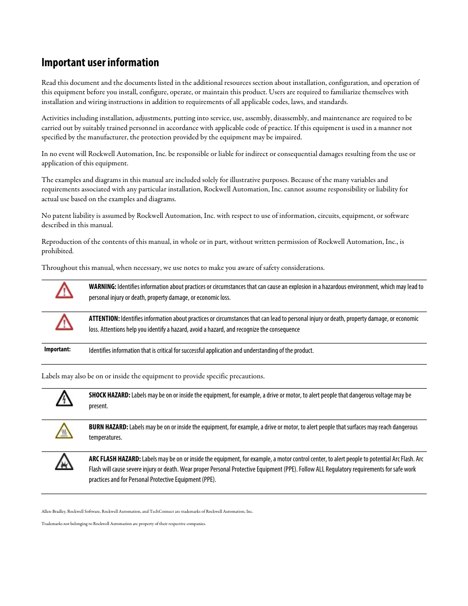 Important user information | Rockwell Automation Logix5000 Controllers Nonvolatile Memory Programming Manual User Manual | Page 2 / 33