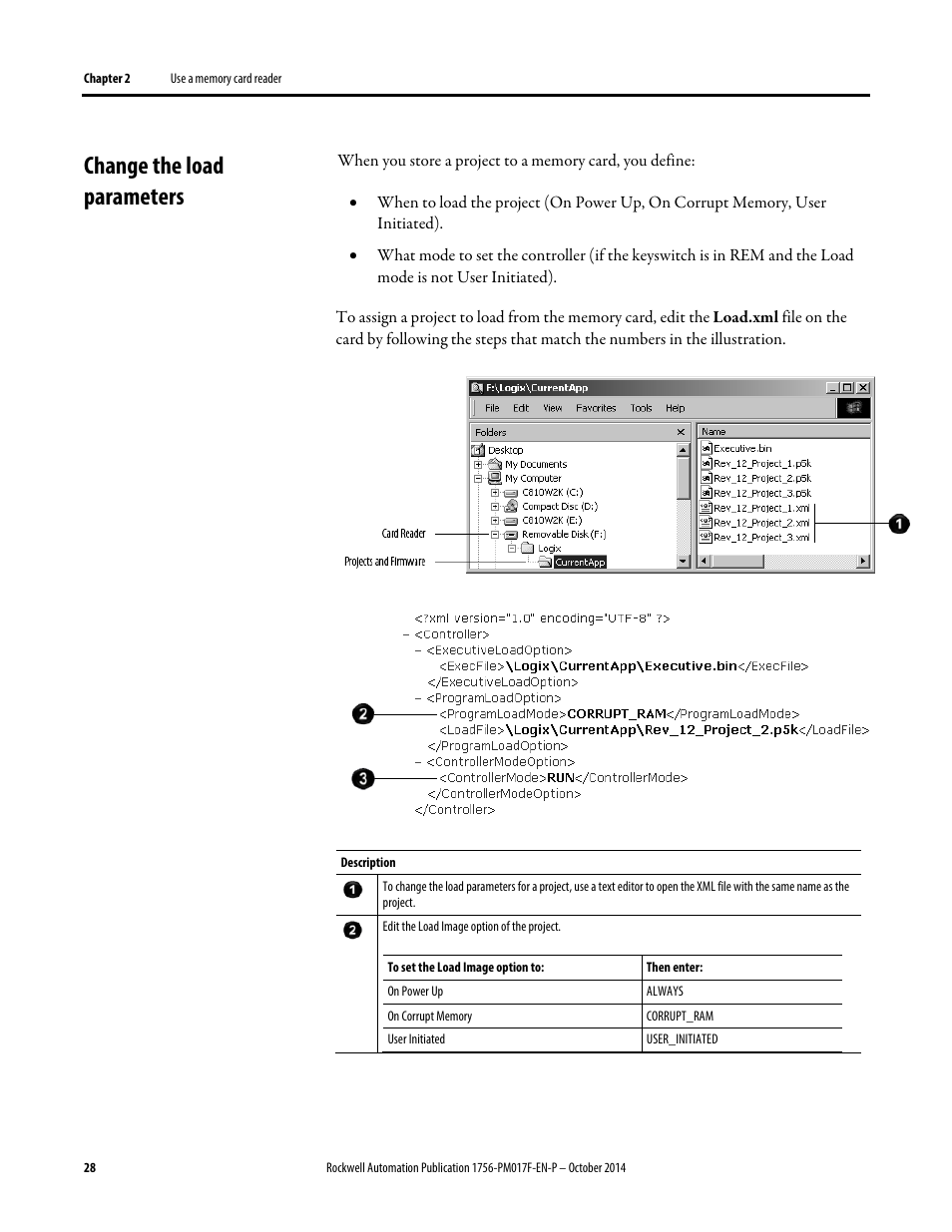 Change the load parameters | Rockwell Automation Logix5000 Controllers Nonvolatile Memory Programming Manual User Manual | Page 28 / 33