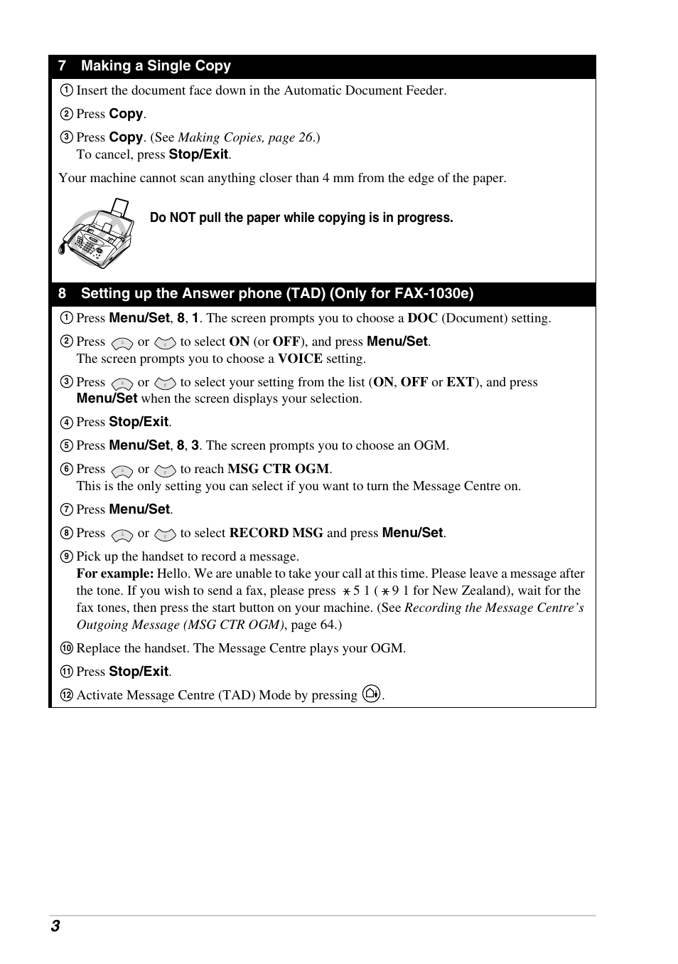 Brother FAX-1030E User Manual | Page 10 / 118