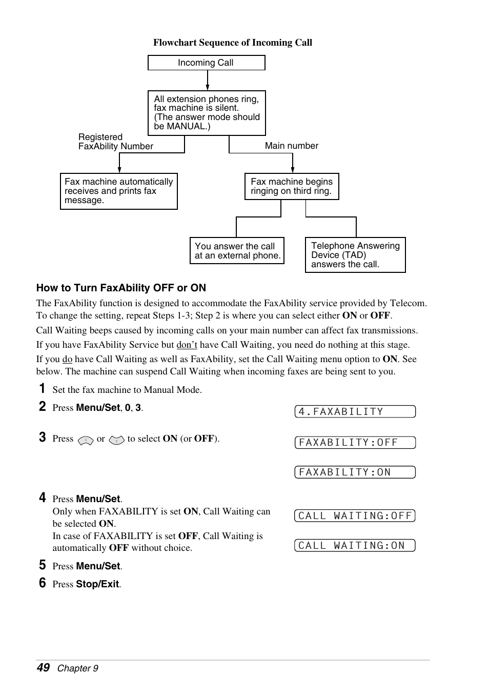 Brother FAX-1030E User Manual | Page 56 / 118