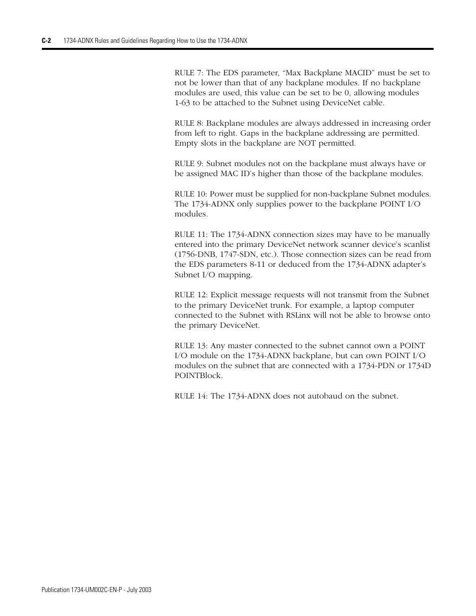 Rockwell Automation 1734-ADNX POINT I/O DeviceNet Adpater User Manual User Manual | Page 114 / 136
