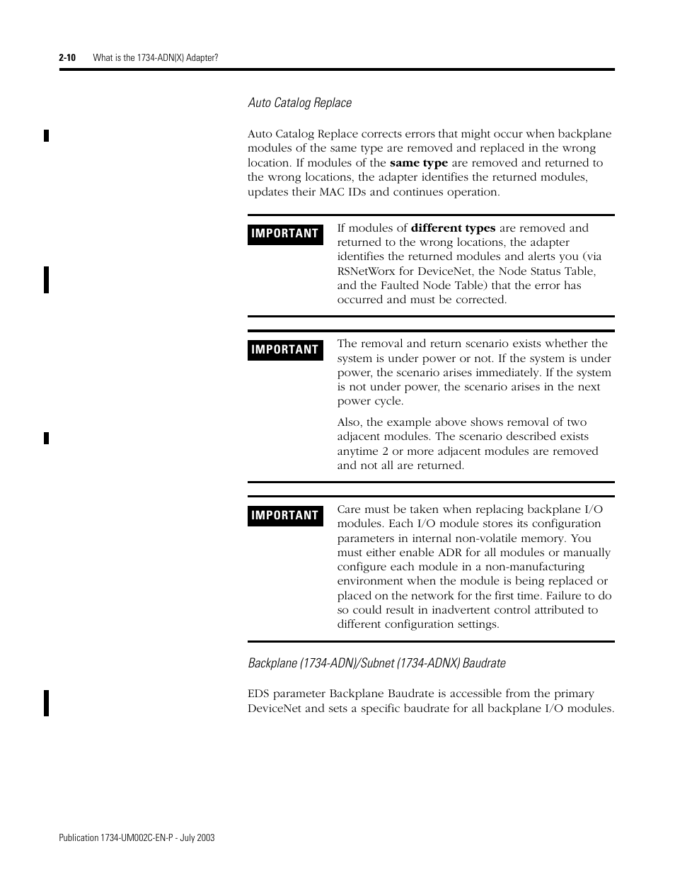 Rockwell Automation 1734-ADNX POINT I/O DeviceNet Adpater User Manual User Manual | Page 30 / 136