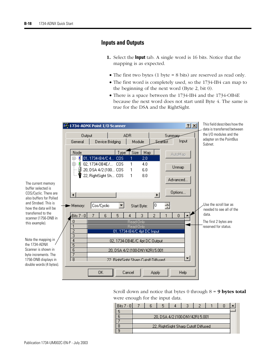 Inputs and outputs | Rockwell Automation 1734-ADNX POINT I/O DeviceNet Adpater User Manual User Manual | Page 98 / 136