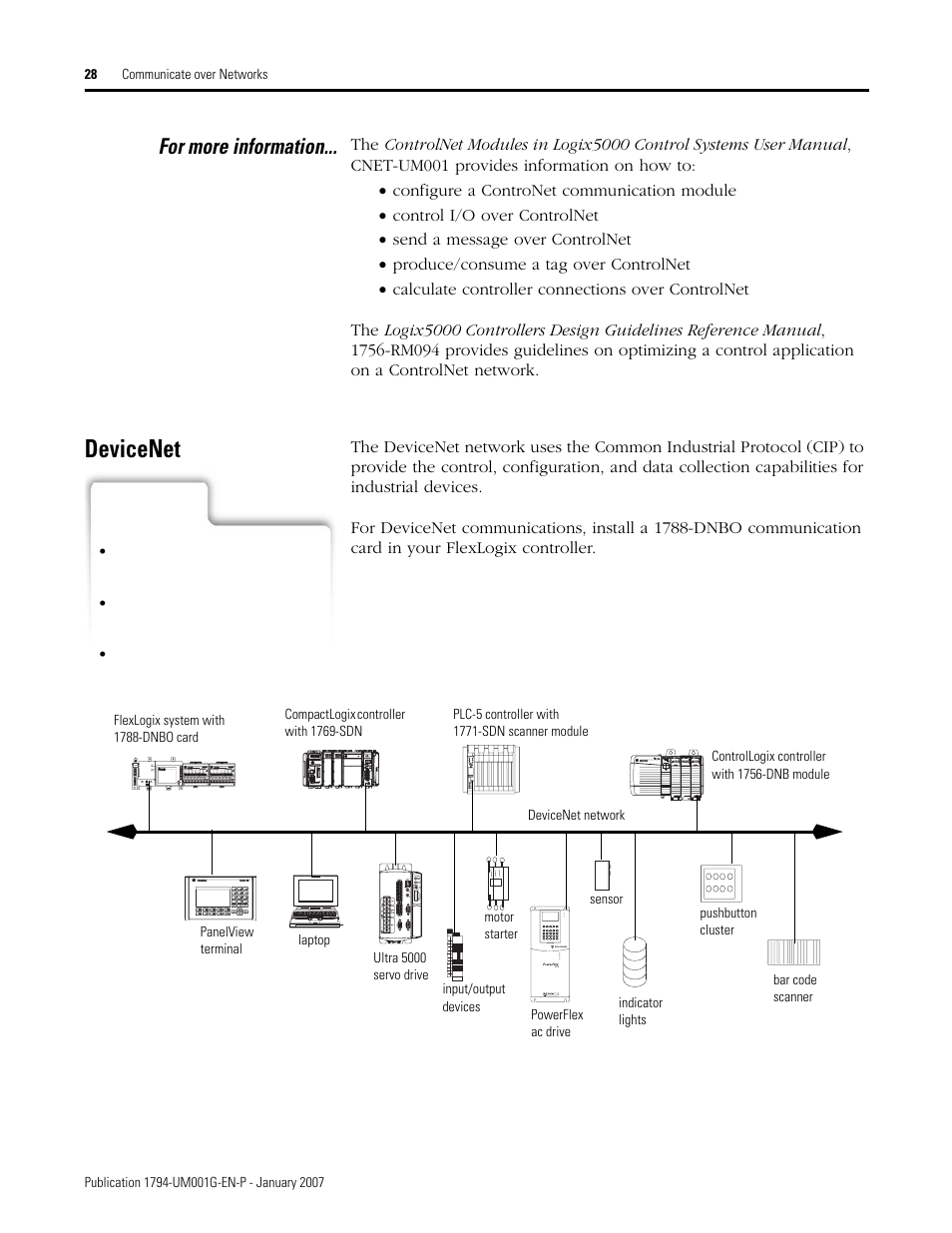 Devicenet, For more information | Rockwell Automation 1794-L34 FlexLogix Controller System User Manual User Manual | Page 28 / 130