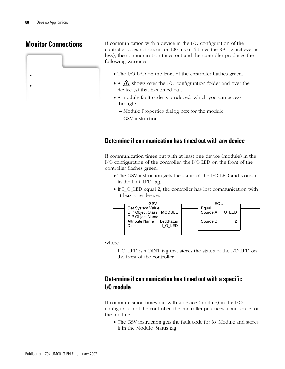 Monitor connections | Rockwell Automation 1794-L34 FlexLogix Controller System User Manual User Manual | Page 80 / 130