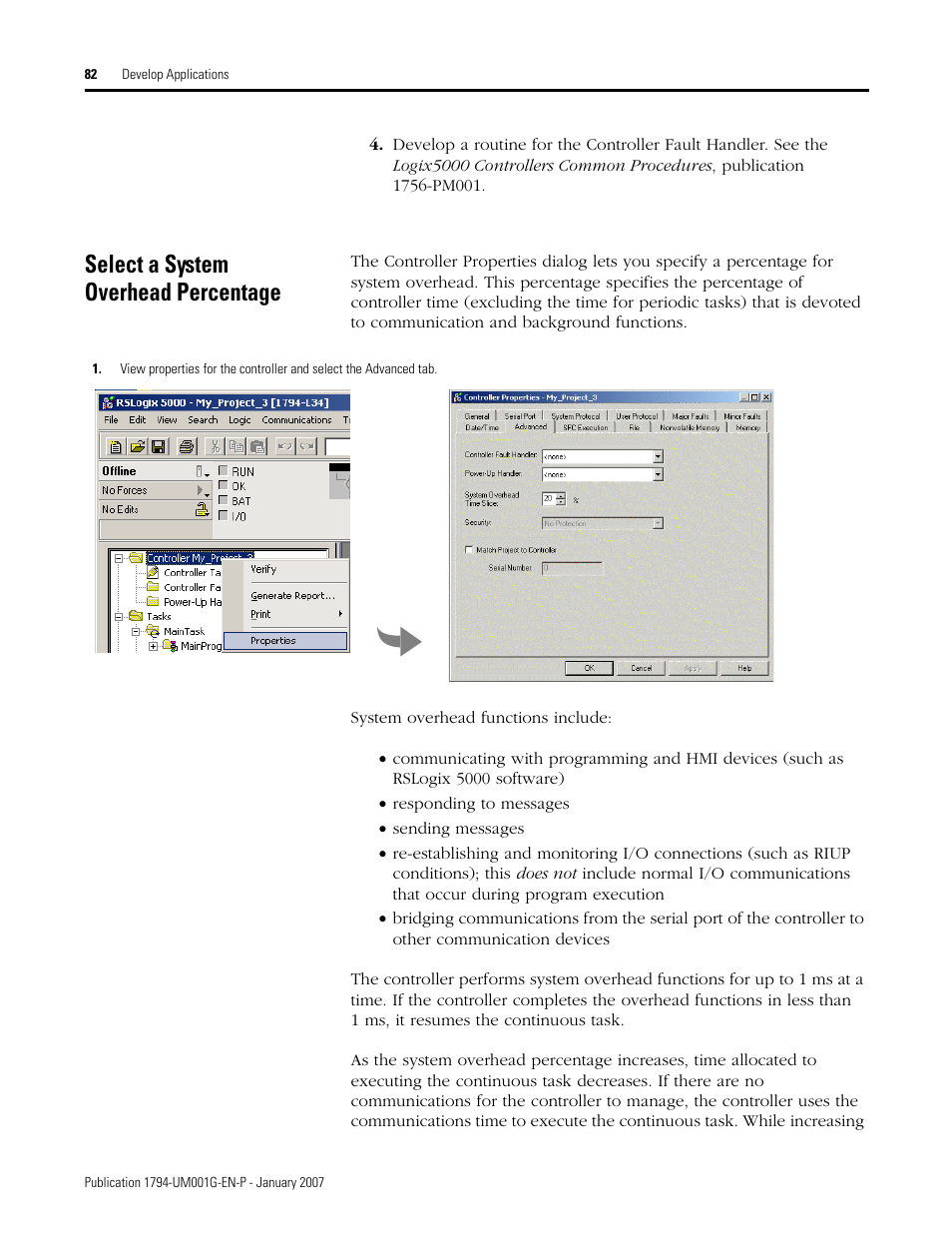 Select a system overhead percentage | Rockwell Automation 1794-L34 FlexLogix Controller System User Manual User Manual | Page 82 / 130